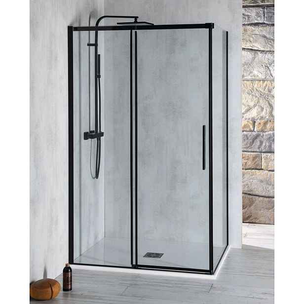 Polysan Altis - Sprchový kout 120x100 cm, L/P varianta, Antidrop, čiré sklo/matná černá AL3012BAL6112B