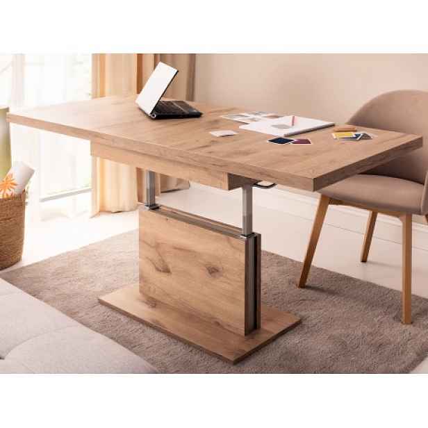 Rozkládací konferenční stolek s nastavením výšky Cortado 110-150 cm, dub artisan