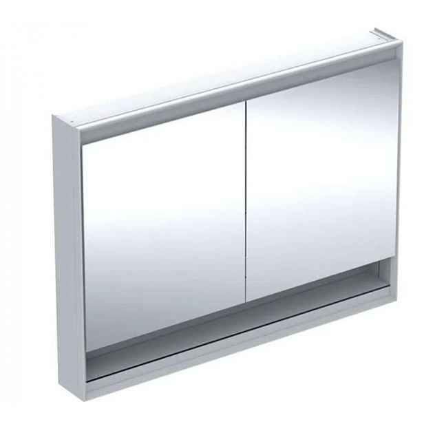 Geberit ONE - Zrcadlová skříňka s LED osvětlením, 120x90x15 cm, 2 dvířka, s nikou, hliník 505.835.00.1