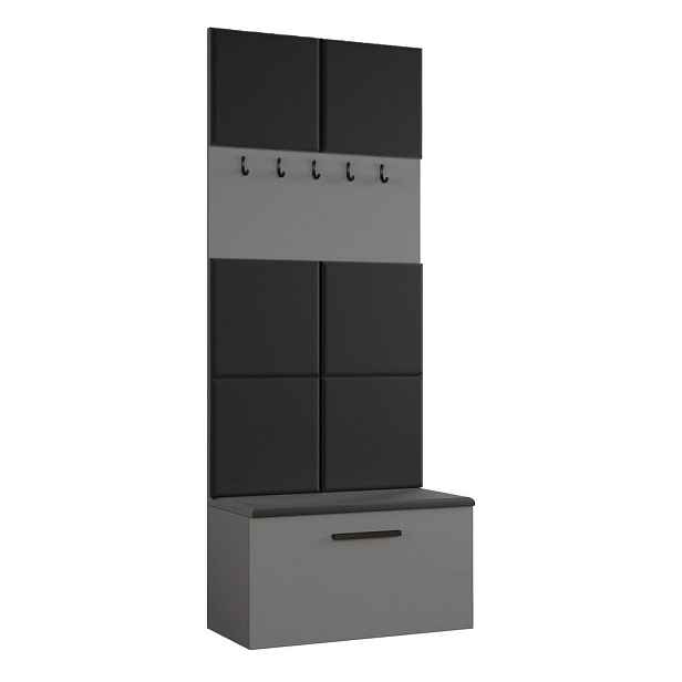 MASSENO MODERNÍ PŘEDSÍŇOVÁ SESTAVA MODULO, 80,6/204/40 cm, šedá