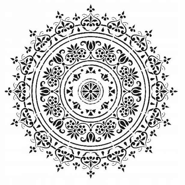 Omítací Šablona LuxBud Mandala 2 62 x 62 cm Opakovaně použitelná
