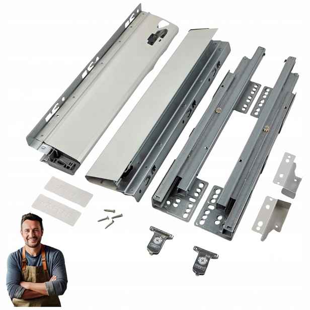 Šuplík Hafele Matrix S35 400 mm nízká H-84 Nosnost 35 kg Šedá