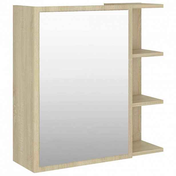 vidaXL Koupelnová skříňka zrcadlo dub sonoma 62,5x20,5x64 cm