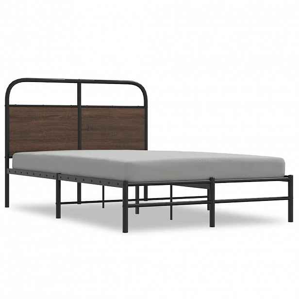 vidaXL Rám postele bez matrace 140x190 cm hnědý dub kompozitní dřevo