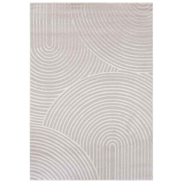 Koberec do obývacího pokoje béžový 180x250 cm geometrické oblouky moderní měkký