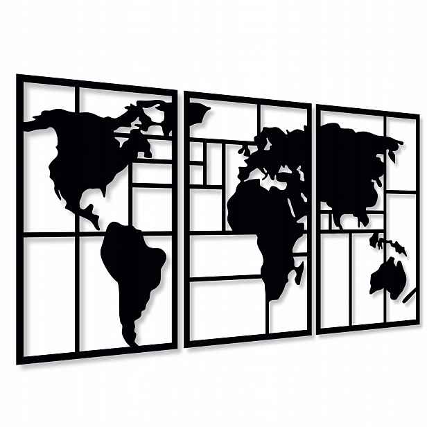 Dřevěná Mapa Světa Nástěnná Dekorace 120 CM 3D Obrazy Do Obývacího Pokoje Triptyki