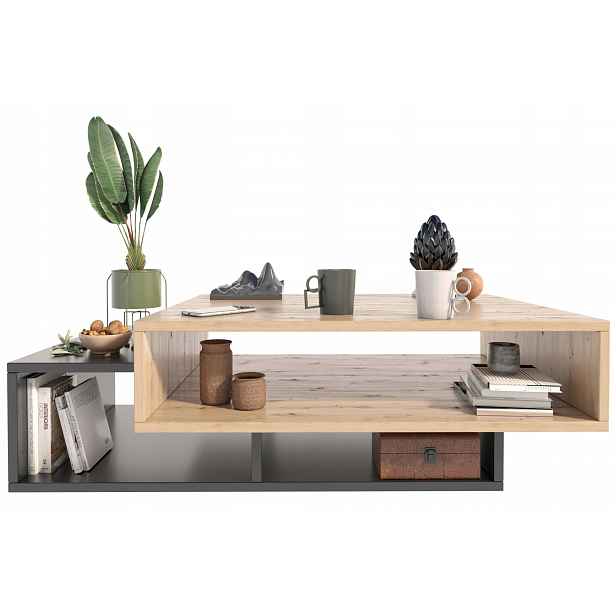 Lavička konferenční stolek Sara artisan-černý loft retro Per
