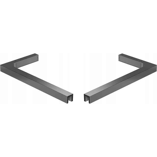 Mexen sada rohových držáků typu L, 240 × 120 × 18 mm, barva gun metal (tmavě šedá), pro sklo o tloušťce 6–8 mm