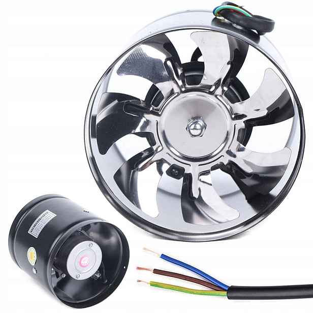 Výkonný Odtahový Ventilátor 150 mm 40 W Tichý Do Koupelny Sklepní Kuchyně