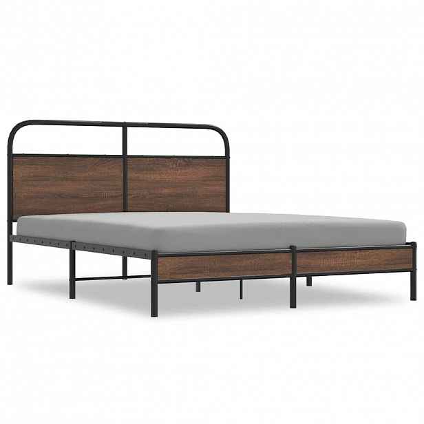 vidaXL Rám postele bez matrace 150x200 cm hnědý dub kompozitní dřevo