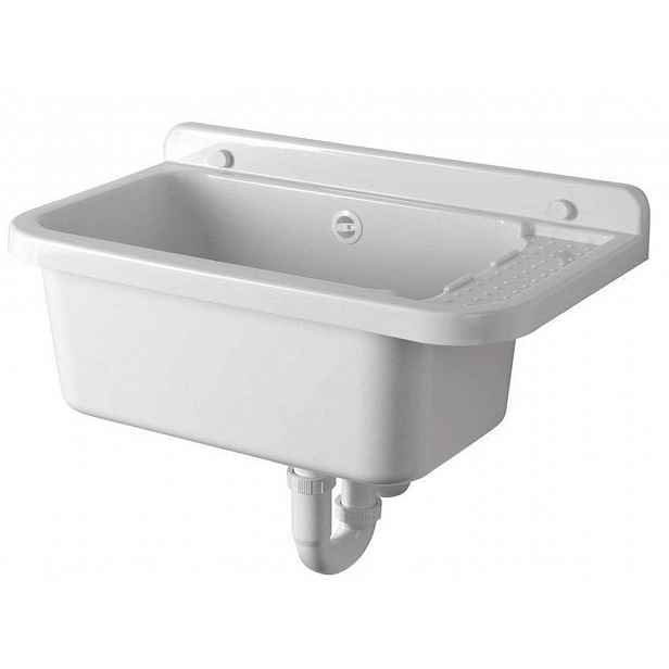 Aqualine - Závěsná výlevka s odkládací plochou 60x34 cm, plast/bílá PI5060