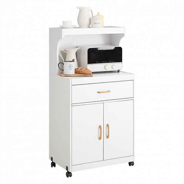 SoBuy KUCHYŇSKÝ VOZÍK s 1 zásuvkou Bílá 62x40x119cm Nordický