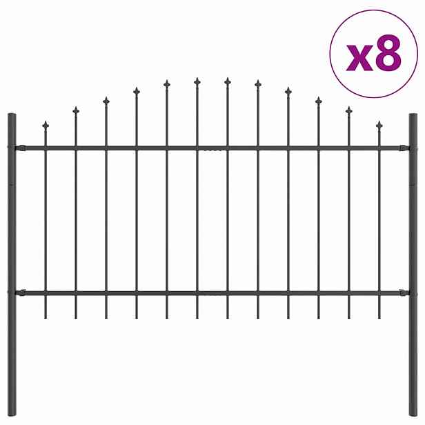 vidaXL Zahradní plot WOERDEN 8 ks 170 x 140 cm Práškově lakovaná ocel