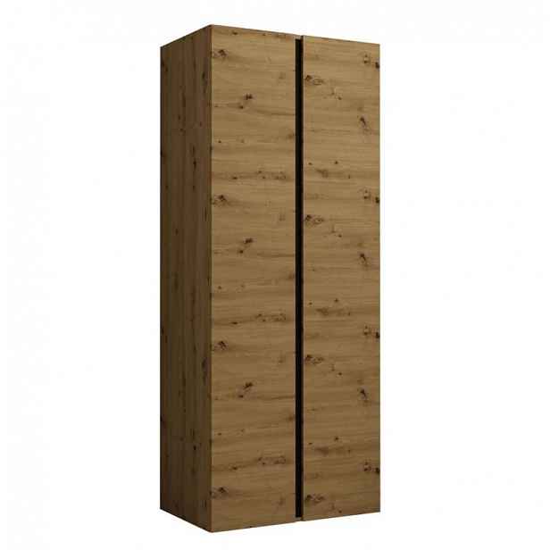 Šatní skříň do předsíně 74 cm SELAND - dub artisan / černá