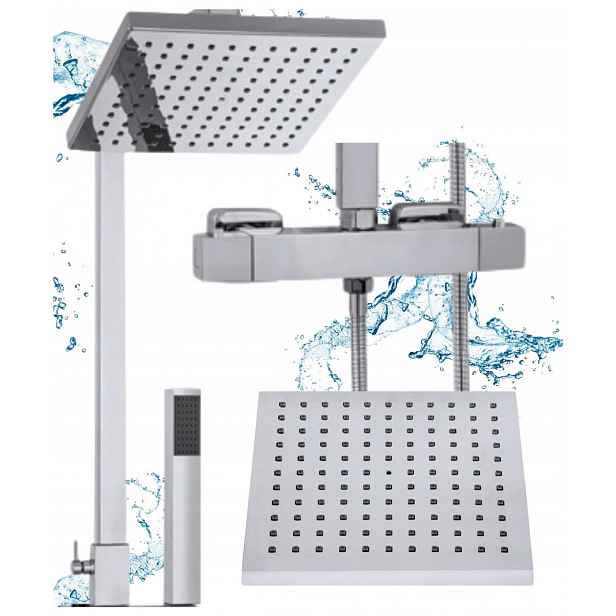 Sprchová hlavice Cube sprchový set s termostatickou baterií, chrom