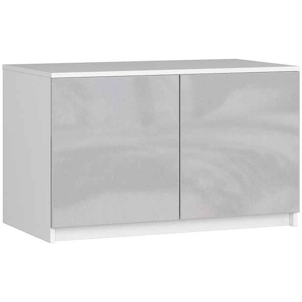 Ak furniture Nástavec na skříň Star 90 cm bílý/stříbrný lesk