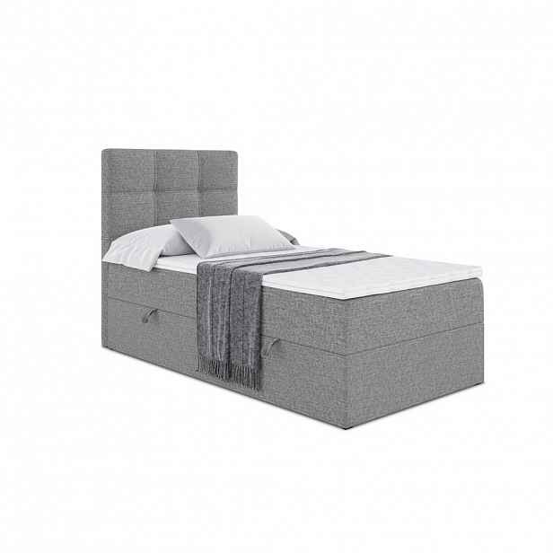 ALTDECOR AMERICKÁ postel s matrací H3 a roštem – MARCE – 90x200 – vlevo, šedá