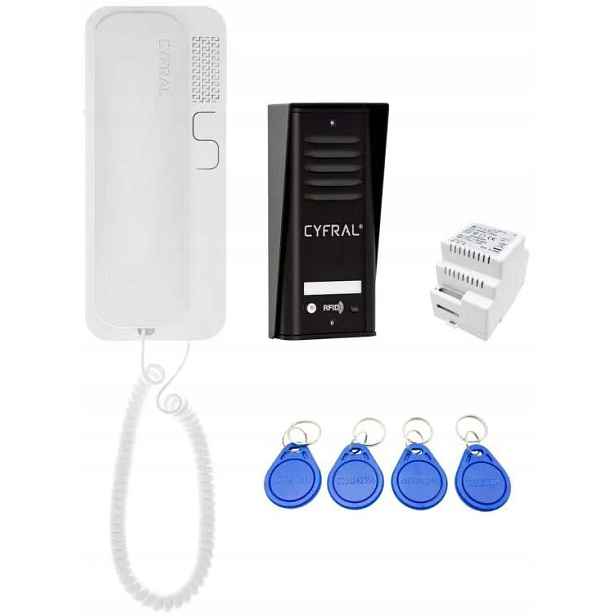 Domofon Cyfral Cosmo 1-LOKÁTOROVÝ Černý/unifon Bílý