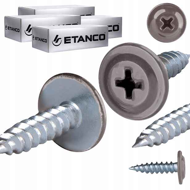 Podložkové vruty do dřeva 4,2 x 16 mm Ral 9007 1000 ks Etanco Gm-s