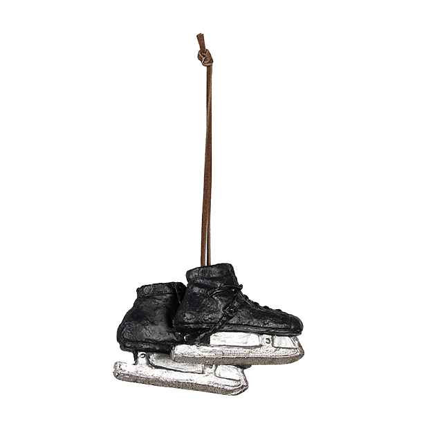 Závěsná dekorace černé retro brusle - 10*4*6 cm Clayre & Eef