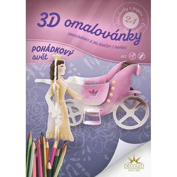 A4 omalovánky skládačka princezna a kočár