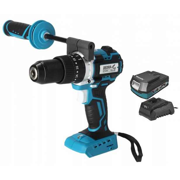 Dedra Aku Vrtačka akumulátor 18V Sas+all DED7140 85Nm 13mm příklep Bl