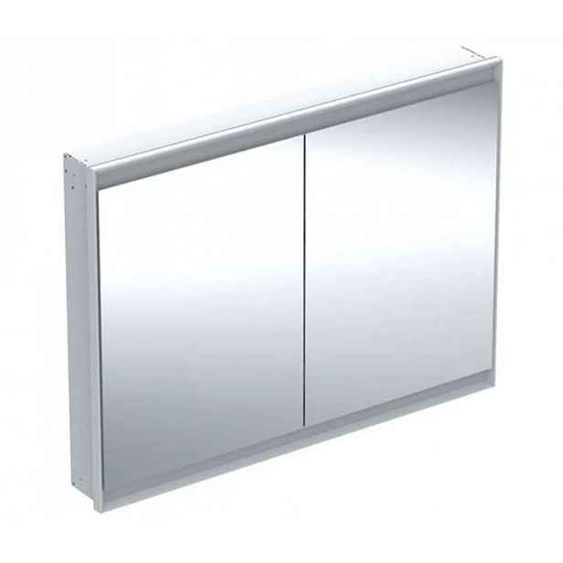 Geberit ONE - Zrcadlová skříňka s LED osvětlením, 120x90x15 cm, 2 dvířka, vestavná, hliník 505.805.00.1