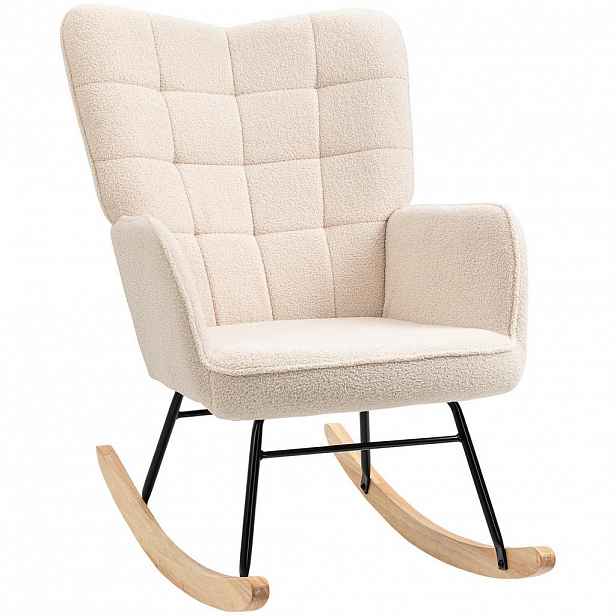 HOMCOM HOUPAČKOVÉ KŘESLO Relaxační křeslo do 120 kg, polyester, béžové 98x71x101cm