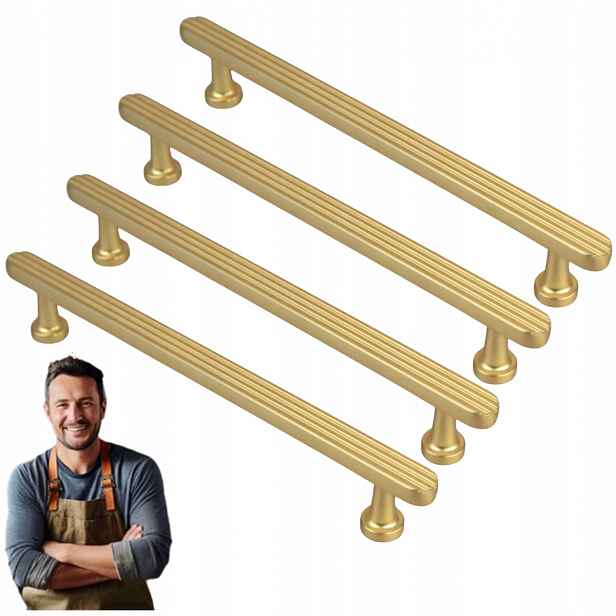 Nábytková Úchytka do zásuvky Eltin 160 mm, rukojeť, zlatý mat, 4 ks