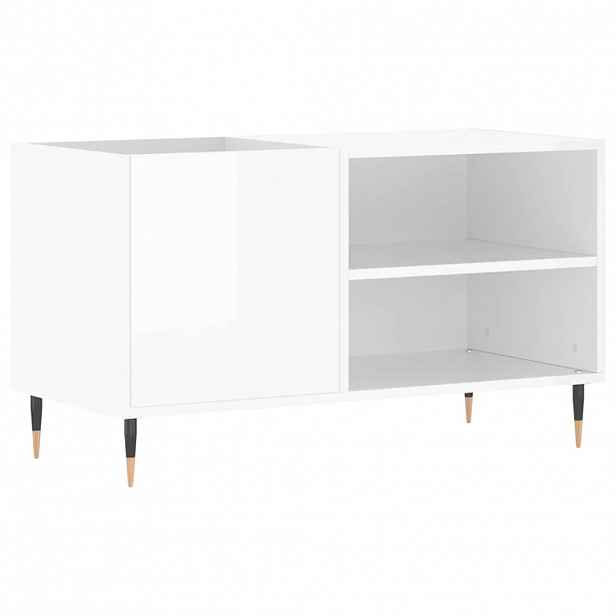 vidaXL Skříňka na LP desky lesklá bílá 85x38x48 cm kompozitní dřevo