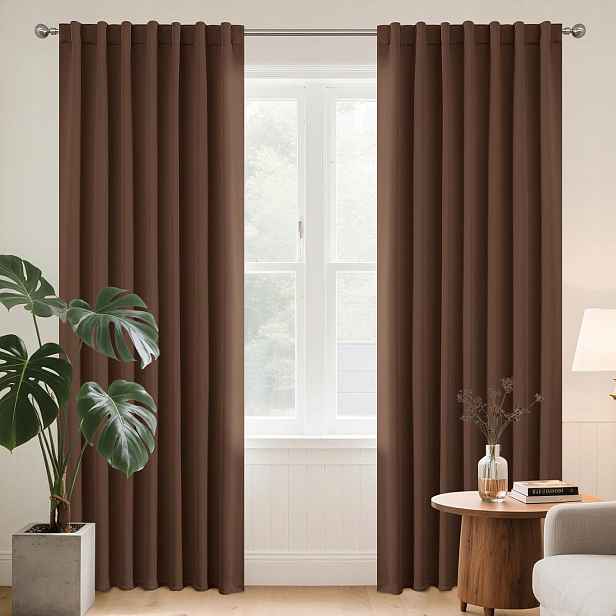 Zatemňovací závěsy Joydeco 200x140 termoizolační 2 ks, bronzová barva