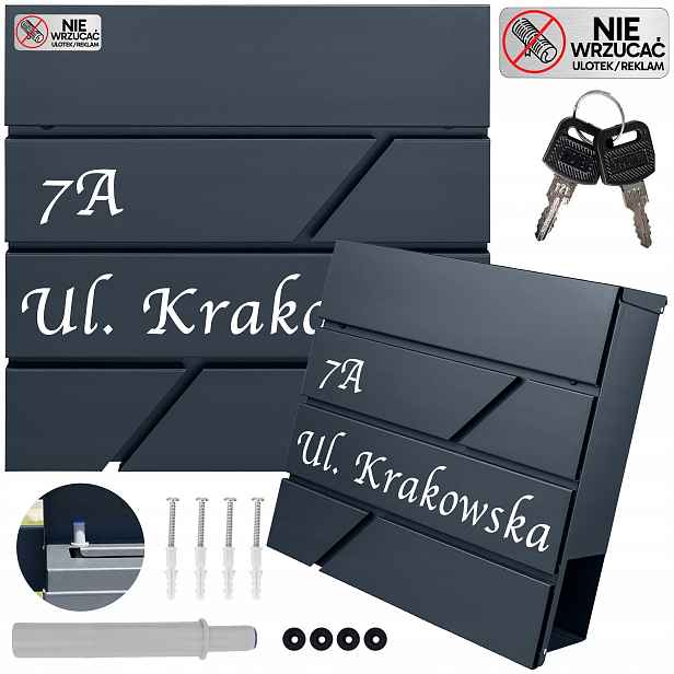 Velká Poštovní Schránka S Adresou Číslo Domu Vzory Antracitové Číslo Domu