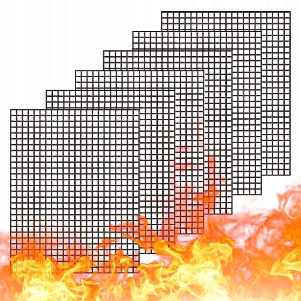 6 X Žáruvzdorná Mřížka Pro Grilování, Opakovaně Použitelný, Omyvatelný Gril