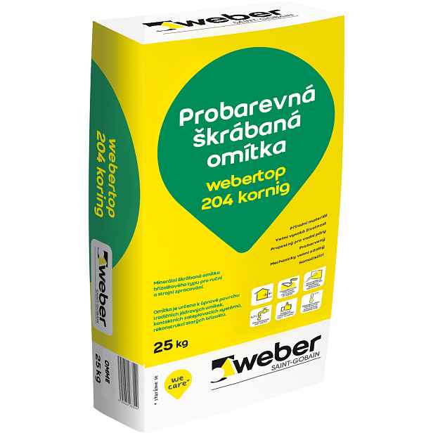 Omítka minerální webertop 204 škrábaná 3 mm barva 30014 25 kg