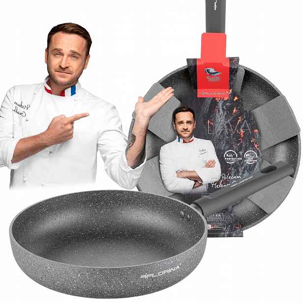 Tradiční Pánev Florina S Povrchovou Úpravou Lava Stone 28 cm Se Nepřilepí Šedá