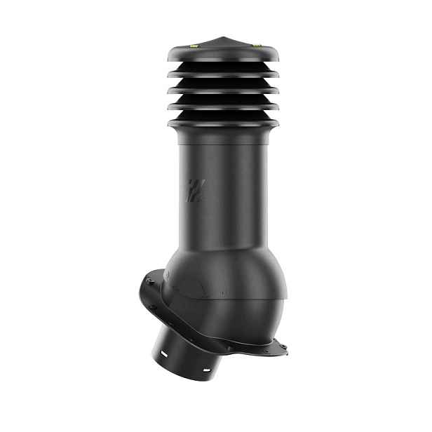 Větrací komín HiVent pro plechovou střešní krytinu, profil B, průměr 150 mm, černý