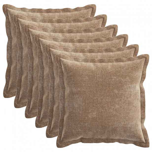 vidaXL Povlak na polštář 6 ks HOUTEN Hnědá 40 x 40 cm