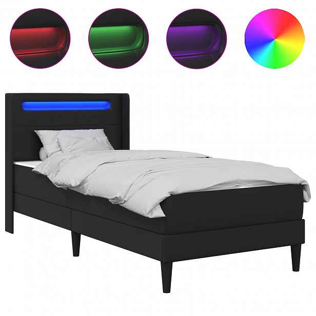 vidaXL Rám postele s matrací Černá 90 x 190 cm Umělá kůže