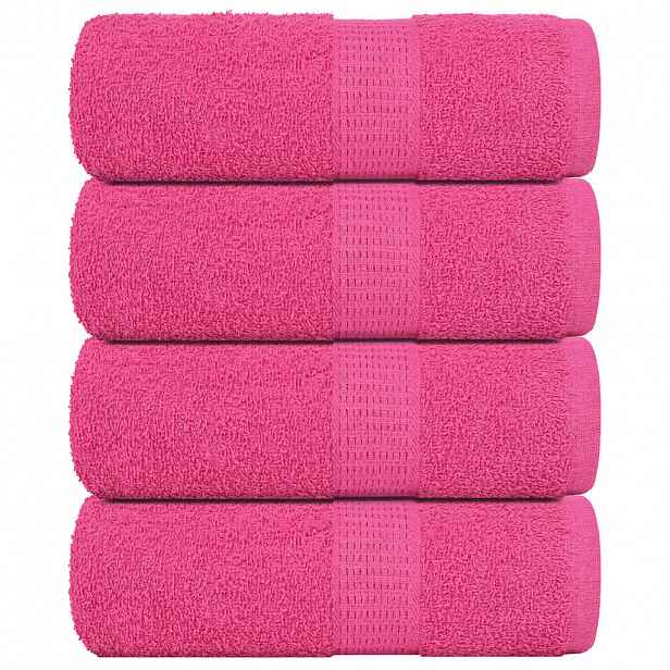 vidaXL Ručníky pro hosty FROGN 4 ks růžové 30x50 cm 360 g/m²