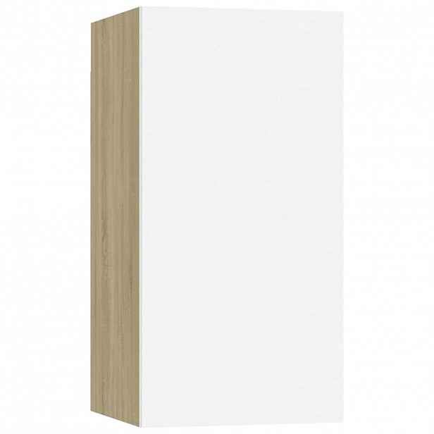 vidaXL TV stolky 2 ks bílé a dub sonoma 30,5x30x60 cm kompozitní dřevo