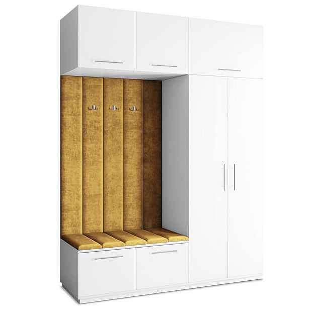 MASSENO MODERNÍ PŘEDSÍŇOVÁ SESTAVA REMA, 180/240/60 cm, bílá