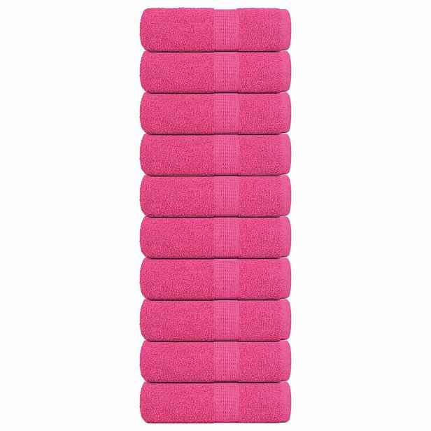 vidaXL Ručníky pro hosty FROGN 10 ks růžové 30x50 cm 360 g/m²