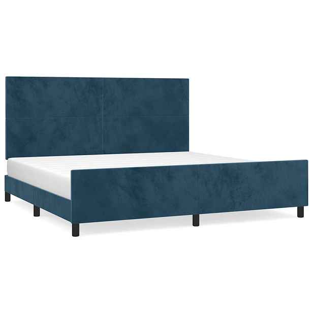 vidaXL Rám postele bez matrace tmavě modrý 200x200 cm samet