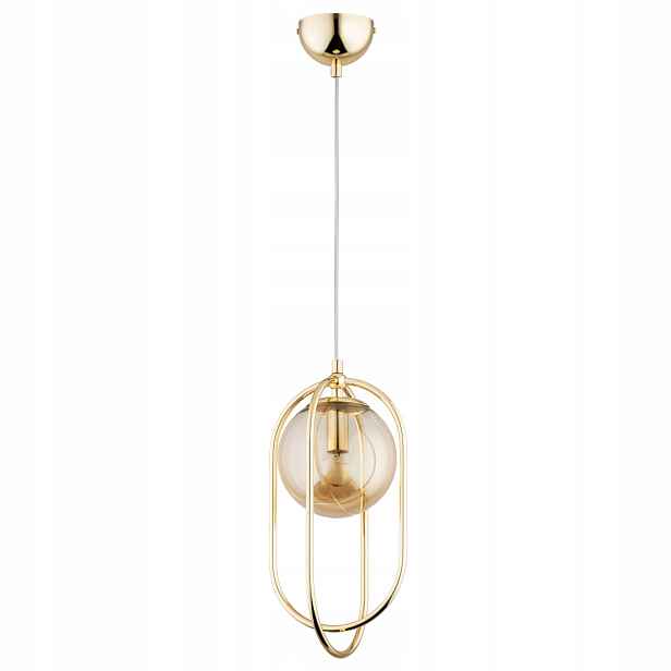 Alfa Binar závěsná lampa koule jantarová zlatá E14 1x10W