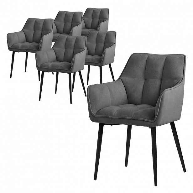 ML-DESIGN JÍDELNÍŽIDLA, SADA 6 KS, tmavě šedá froté látka