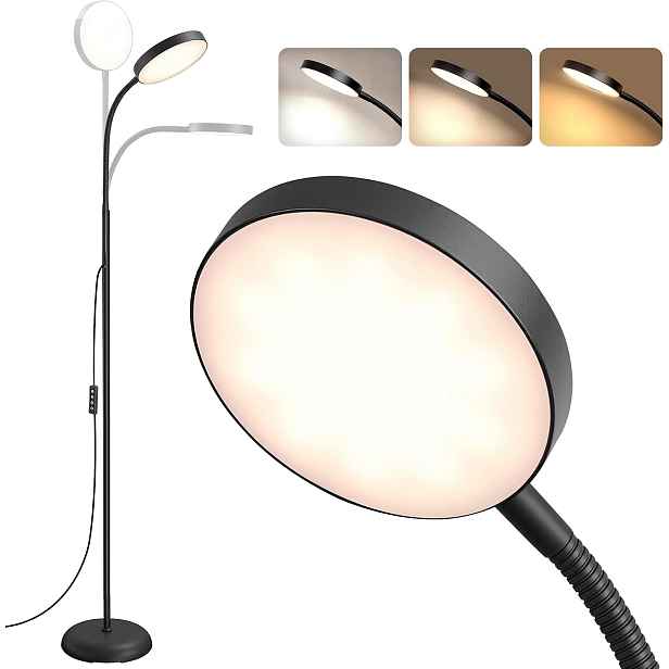 SONGMICS Nastavitelná stojací LED lampa Libo černá