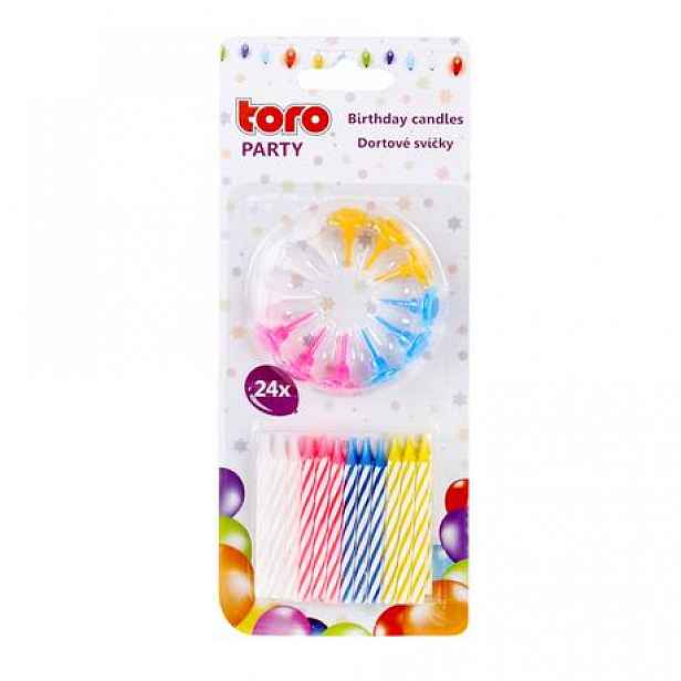 TORO Svíčky dortové 24 ks, 6 cm, assort, parafin