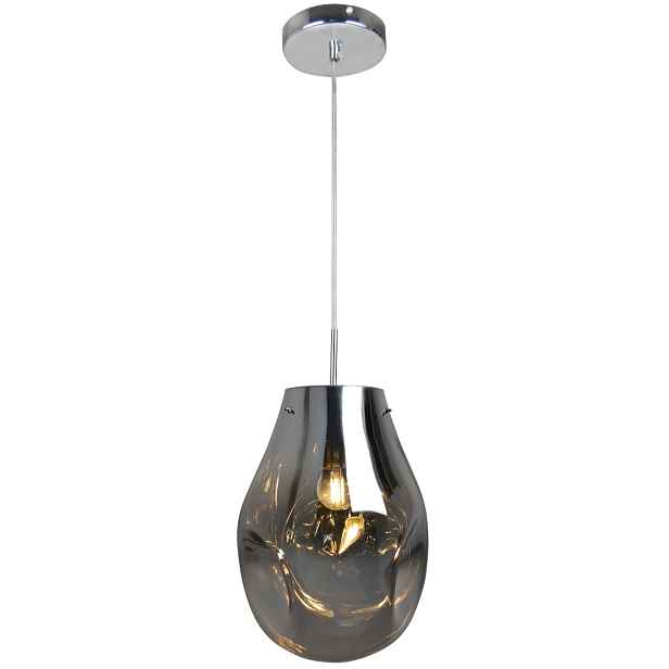 Závěsná lampa chromovaná skleněná kouřová lampa do obývacího pokoje moderní Polux