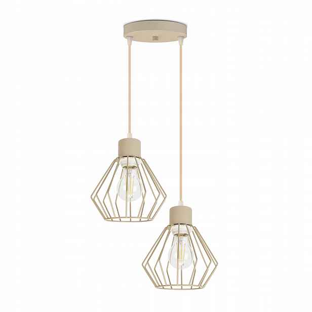 Závěsné Stropní Svítidlo Moderní béžová Loft skandinávská drátěná 2xE27