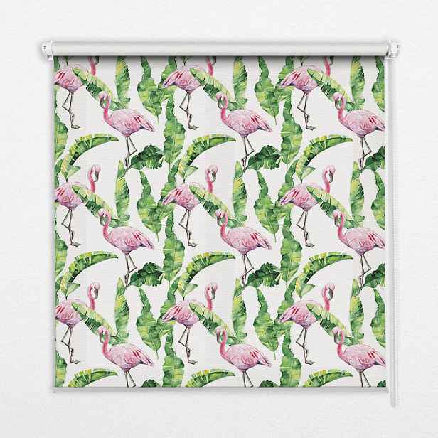 TULUP VNITŘNÍ roleta - okenní roleta - roleta - 80x140 cm - Plameňáci na listech